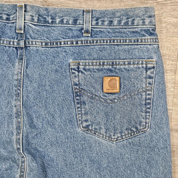 Carhartt B18-STW 40x30 Traditional Fit Blue Denim Jeans 100% Cotton - Picture 5 of 8